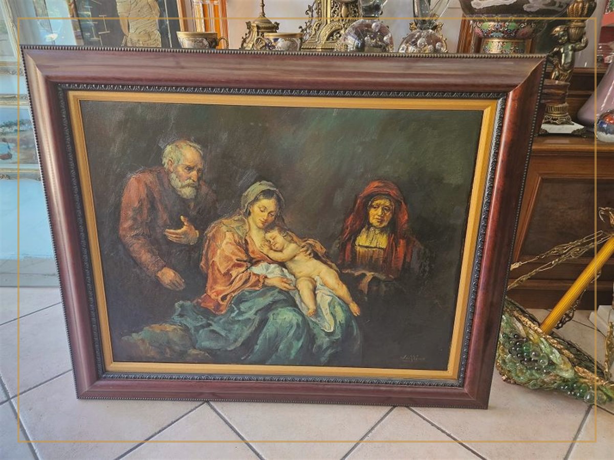 Πίνακας ζωγραφικής με καθιστή γυναίκα σε διακοσμητική κορνίζα